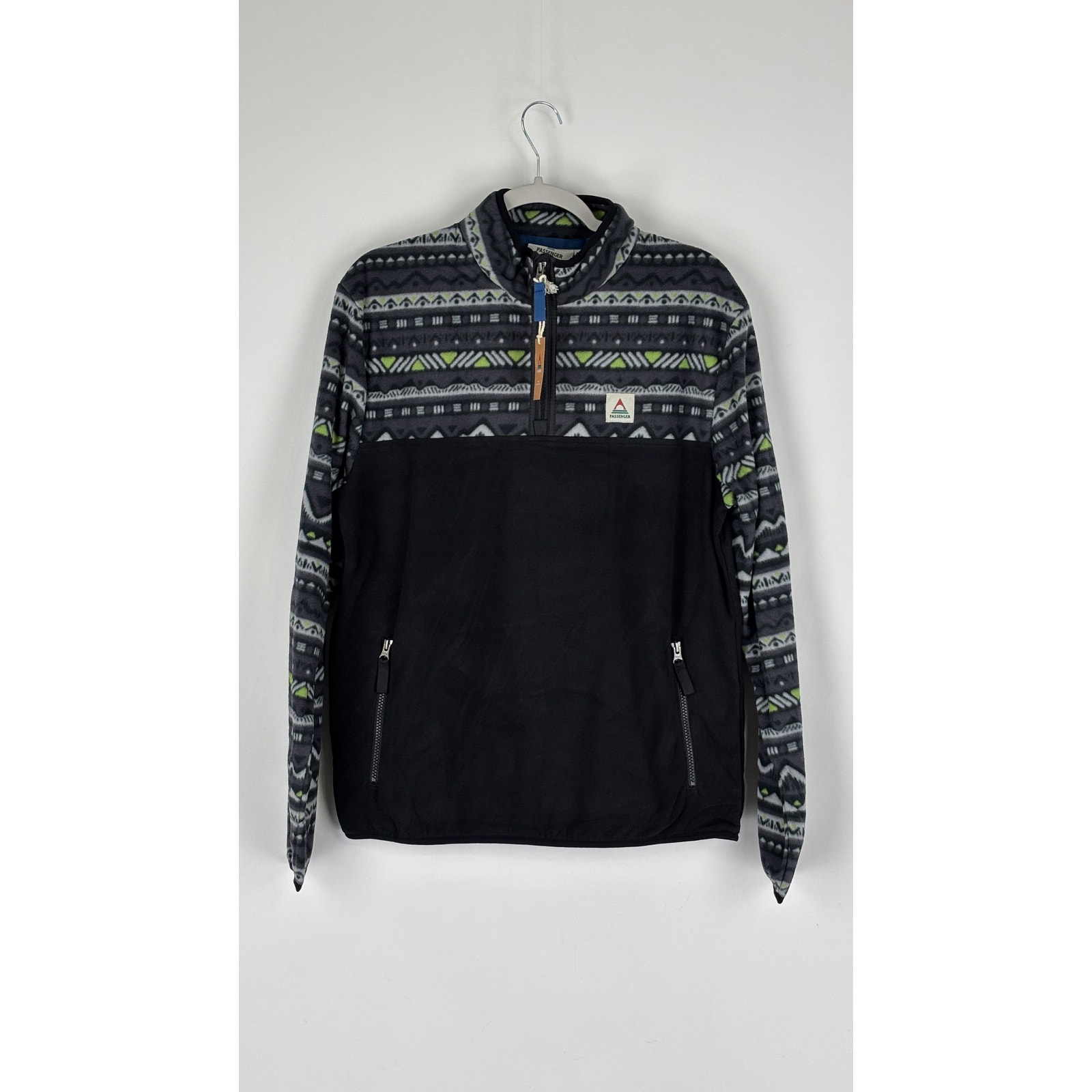 Passenger Set Off Recycled Polar 1/4 Zip Fleece Men Medium Mountain Geo Charcoal — image 2 of 8